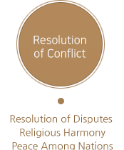 Resolution of Disputes  Religious Harmony  Peace Among Nations 